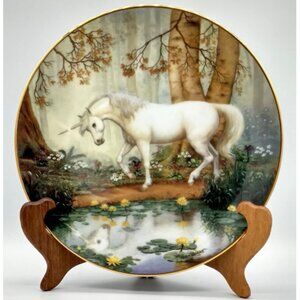 The Hidden Glade of the Unicorn Decorative Plate